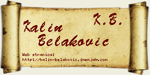 Kalin Belaković vizit kartica